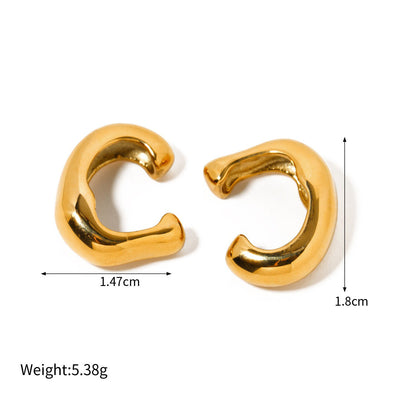 18K gold exquisite simple geometric design earrings